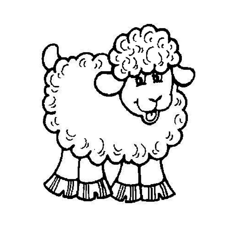 Coloriage d'un mouton paisible dans un champ