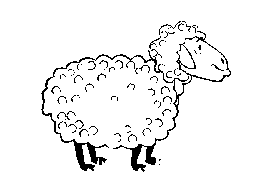 Coloriage d'un mouton paisible dans un champ verdoyant