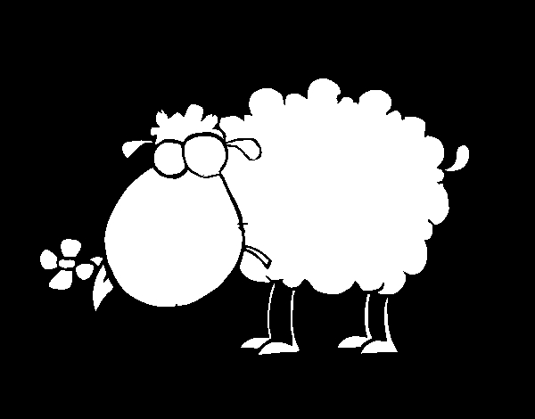 Un mouton paisible dans un champ verdoyant