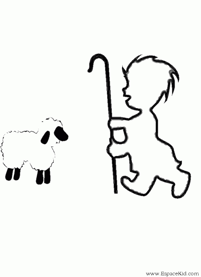 Coloriage d'un mouton paisible dans un paysage rural