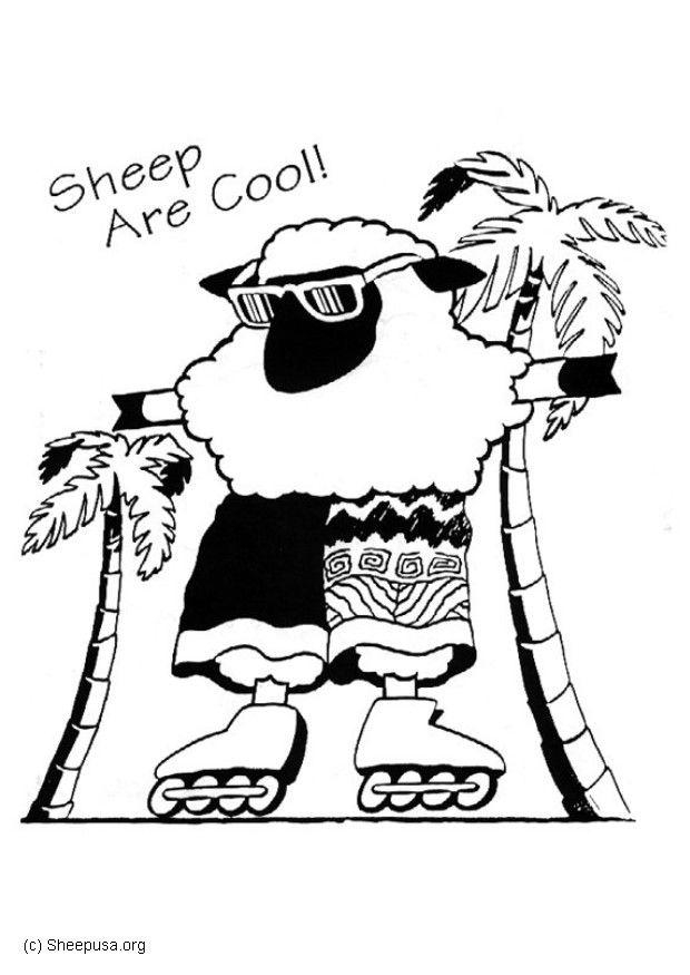 Coloriage d'un mouton paisible dans un champ ensoleillé