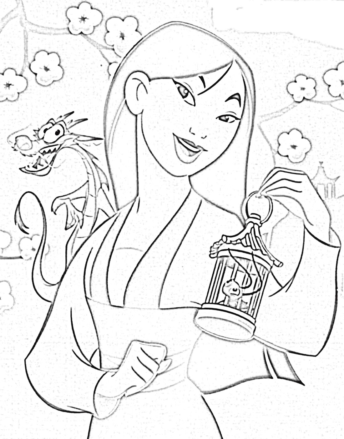 Mulan en pleine action, prête à défendre son pays