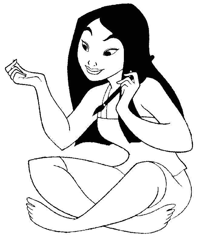 Mulan en armure face à un paysage montagneux