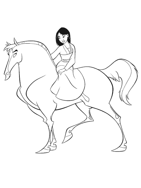 Mulan en pleine préparation pour le combat dans un décor naturel