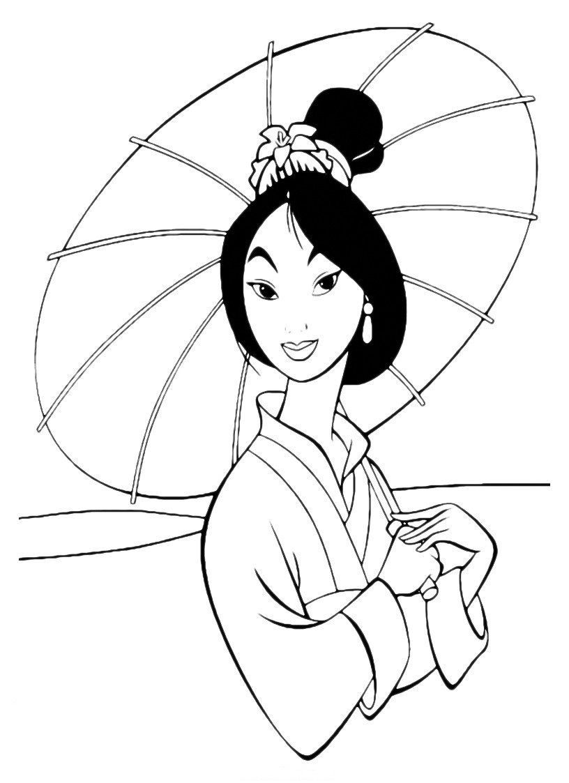 Mulan avec son épée dans un décor de bataille