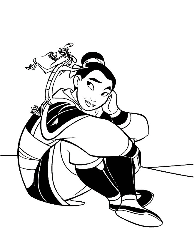 Mulan en armure avec un sourire déterminé dans un décor naturel