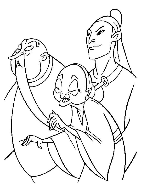 Coloriage de Mulan se tenant fièrement avec son épée