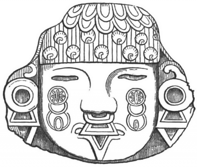 Scène de mythologie aztèque avec une divinité et des éléments symboliques