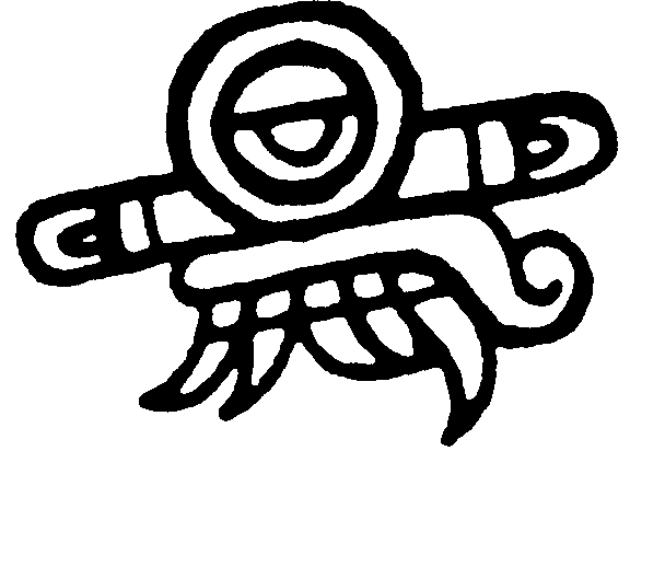 Scène de mythologie aztèque avec un guerrier et des motifs symboliques