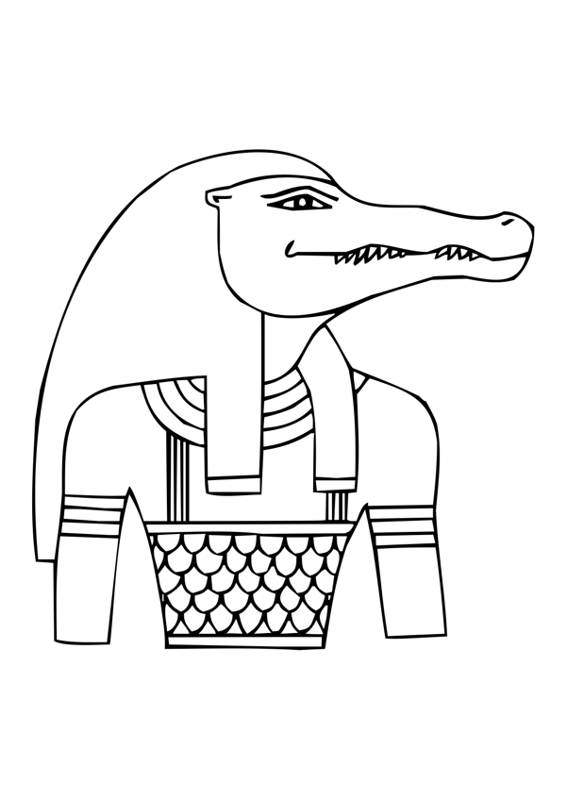 Scène de mythologie égyptienne avec un dieu et des symboles