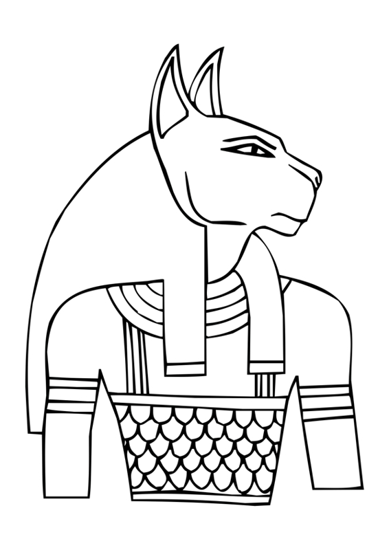 Scène de mythologie égyptienne avec divinités et symboles