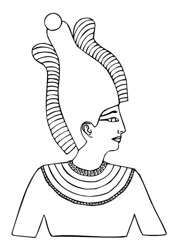 Scène de mythologie égyptienne avec un dieu et des éléments symboliques