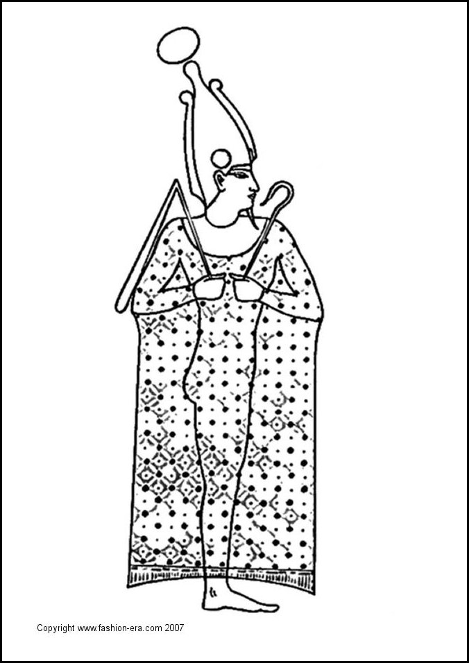 Scène de la mythologie égyptienne avec un dieu et des éléments symboliques