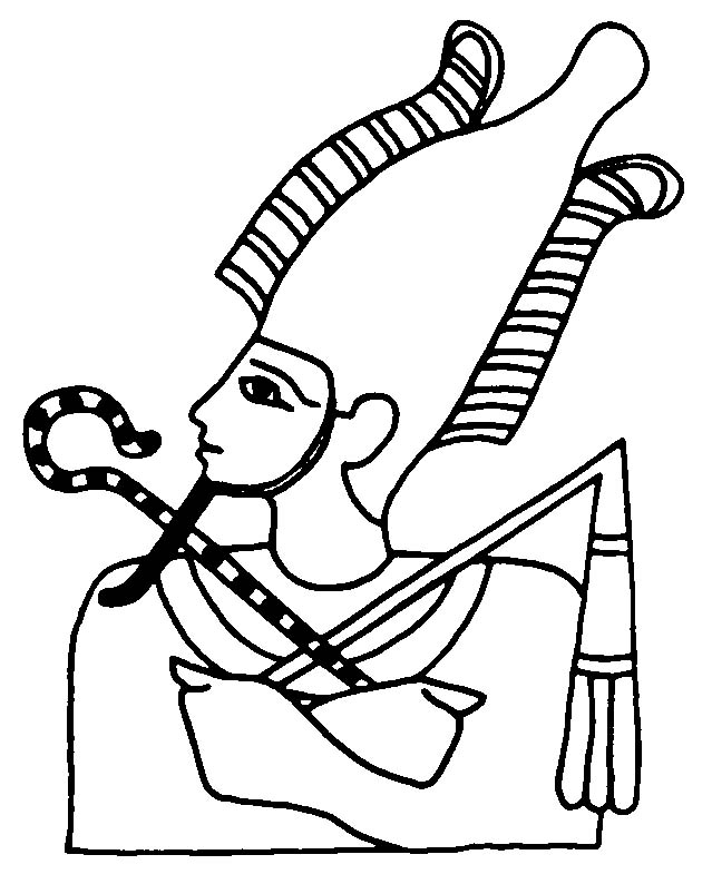 Coloriage d'une scène de mythologie égyptienne avec des figures emblématiques