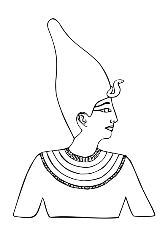 Coloriage de figures mythologiques égyptiennes avec des motifs symboliques