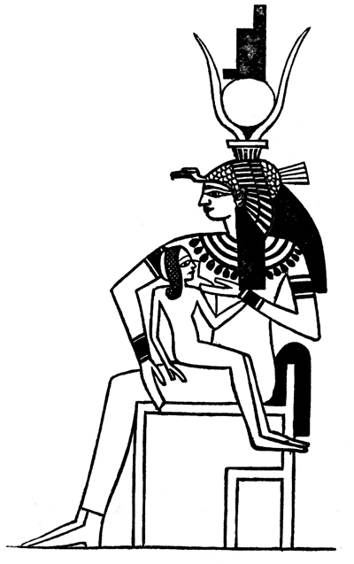 Coloriage d'un dieu égyptien au milieu de symboles mythologiques
