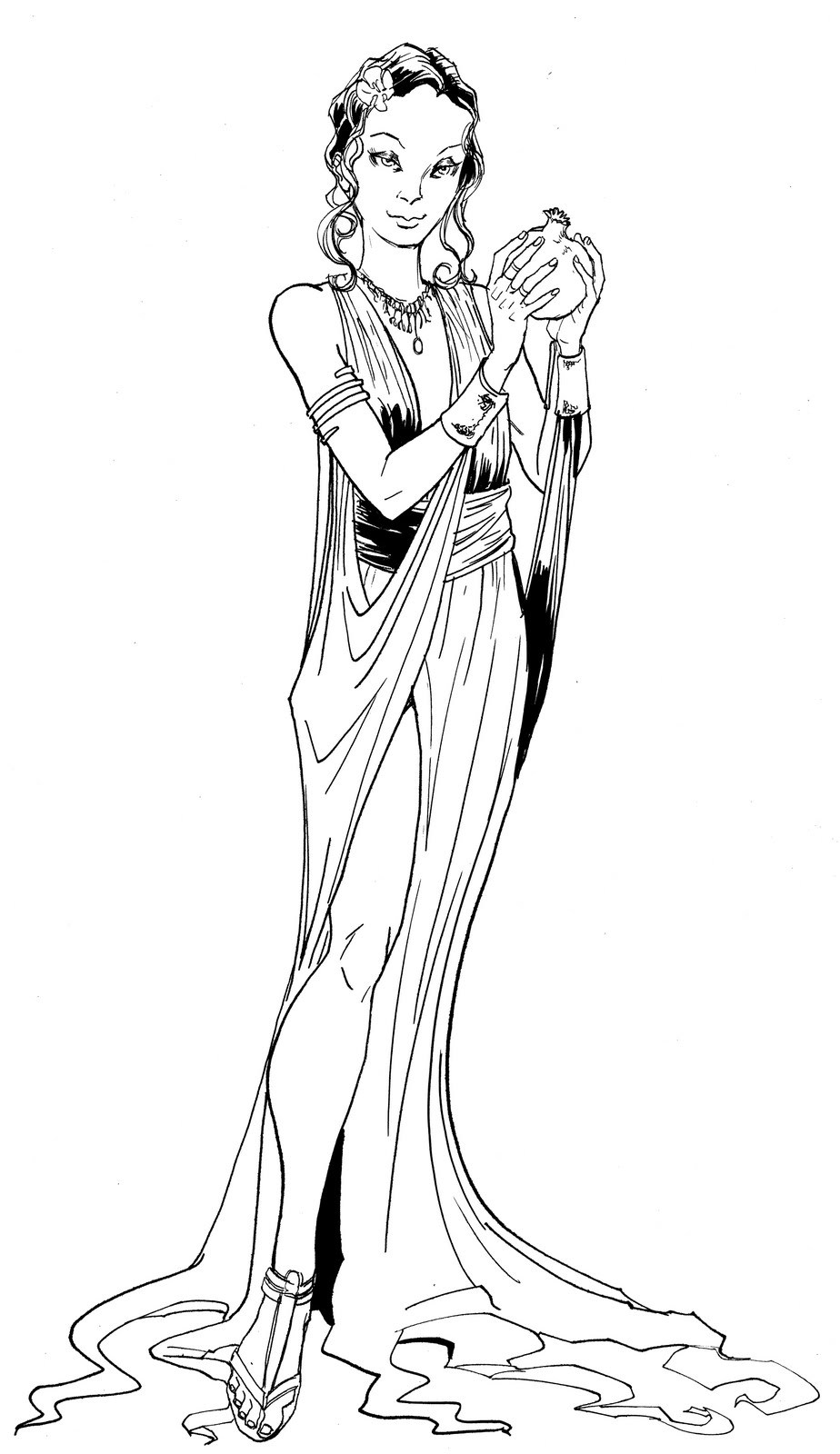 Coloriage représentant un héros de la mythologie grecque en pleine action