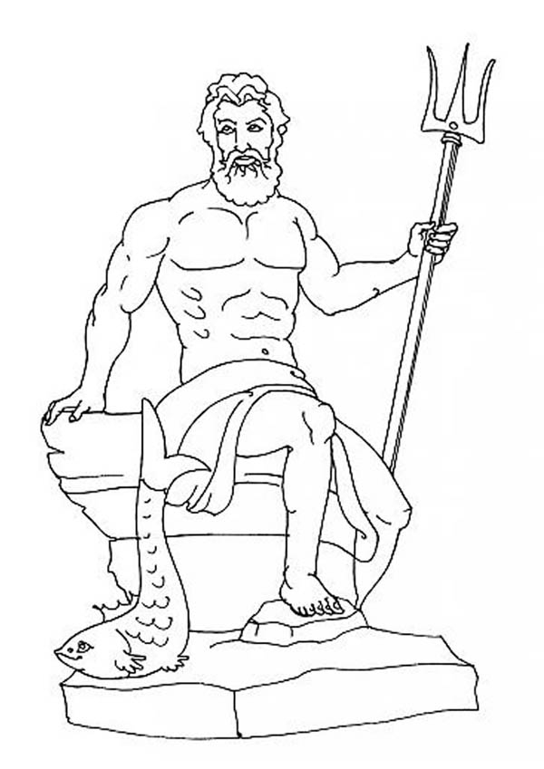 Coloriage d'un héros de la mythologie grecque face à un monstre mythique Coloriage d'un héros de la mythologie grecque face à un monstre mythique