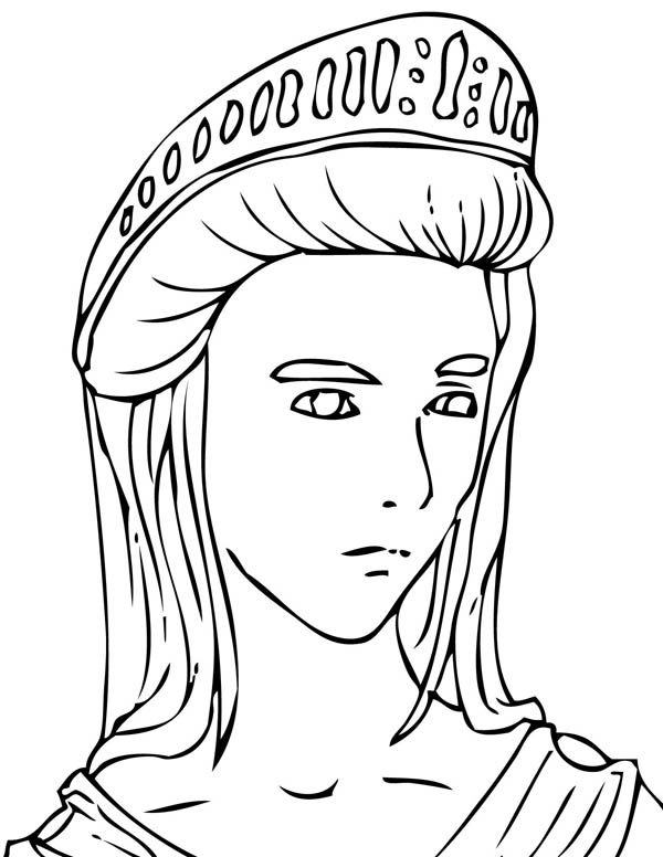 Coloriage représentant des figures de la mythologie grecque en pleine interaction