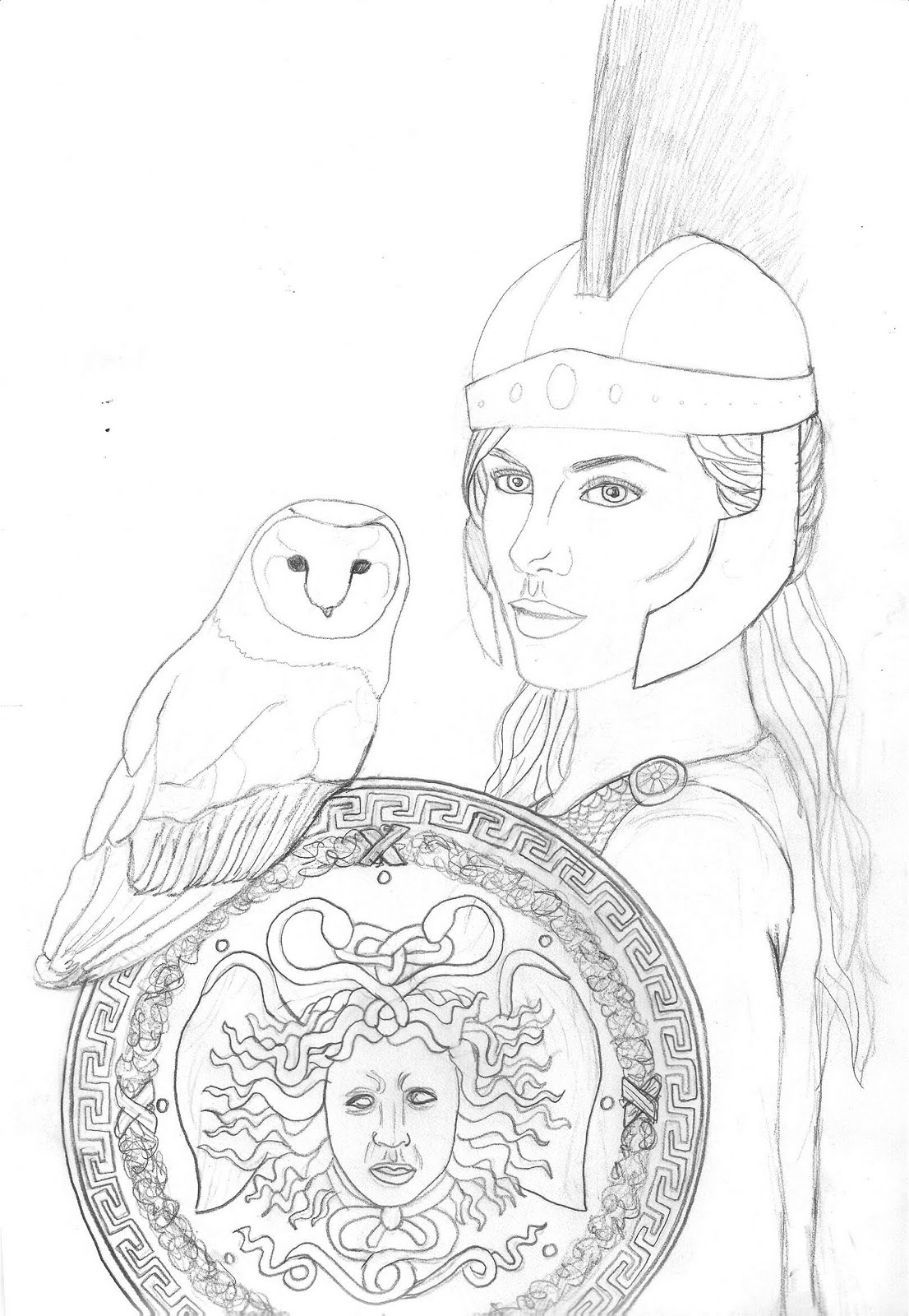 Scène de mythologie grecque avec des divinités sur un nuage