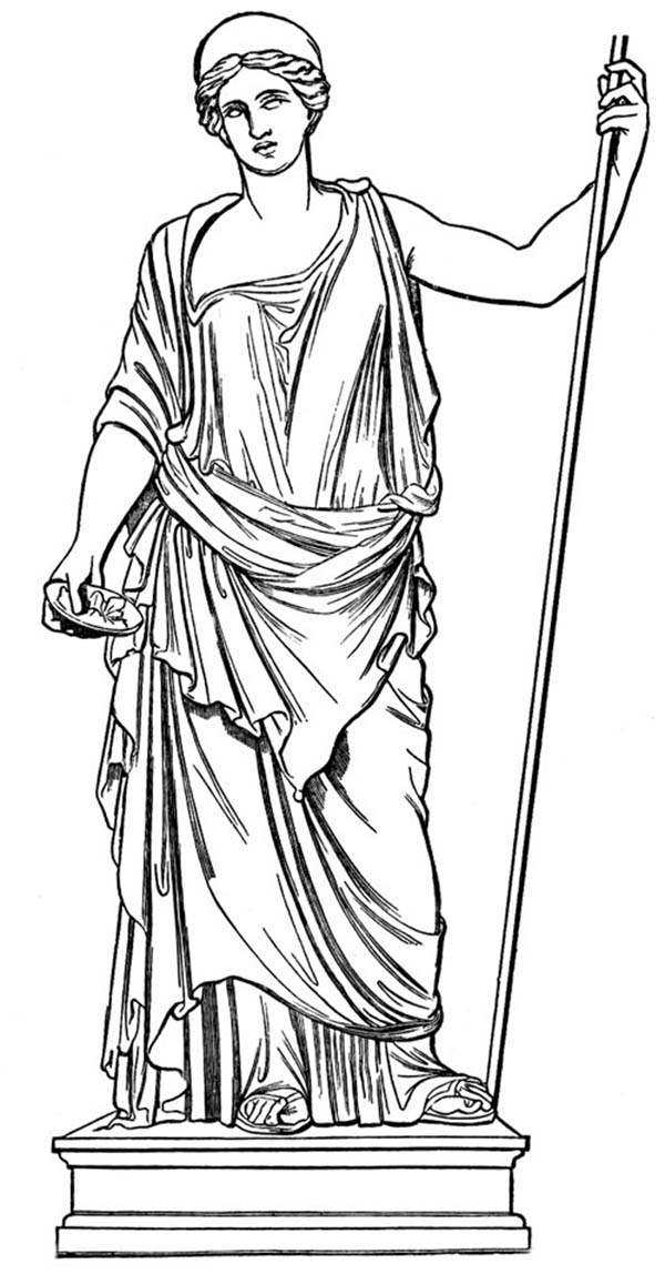 Hercule et Cerbère dans un décor mythologique