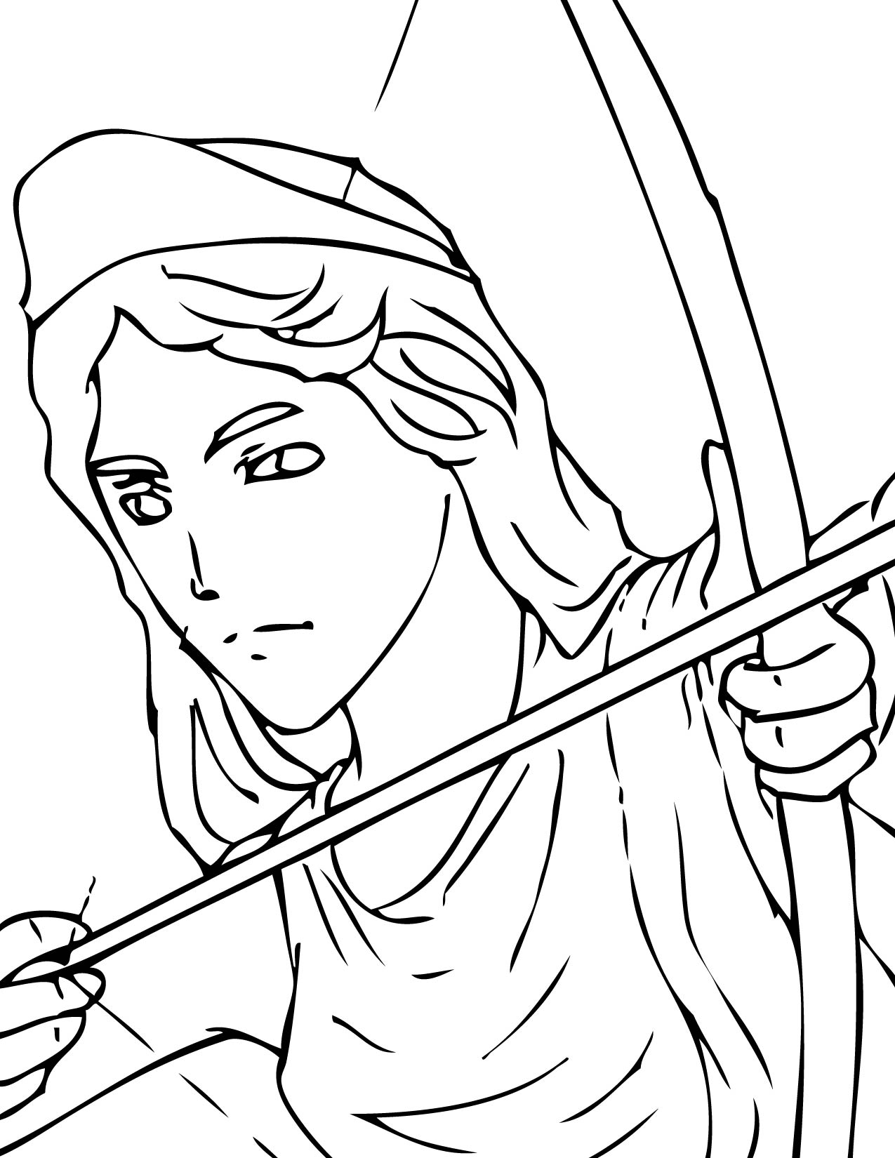 Coloriage représentant un dieu de la mythologie grecque dans son environnement divin