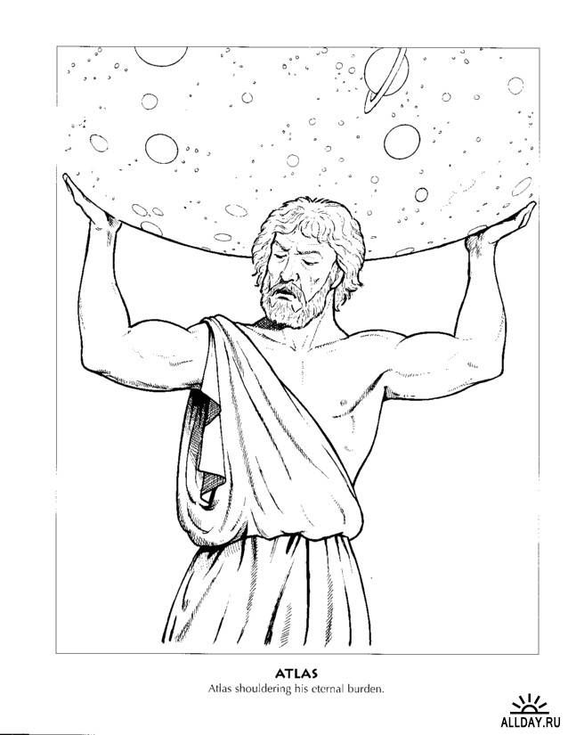 Scène de mythologie grecque avec des figures emblématiques et un décor symbolique