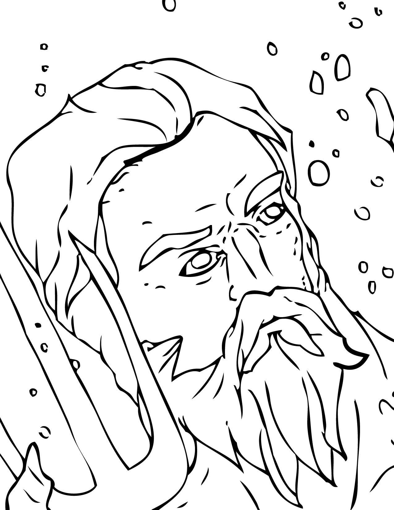 Coloriage représentant des figures mythologiques grecques dans un décor antique