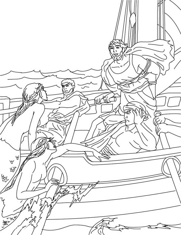 Héros de la mythologie grecque affrontant un monstre dans un paysage antique