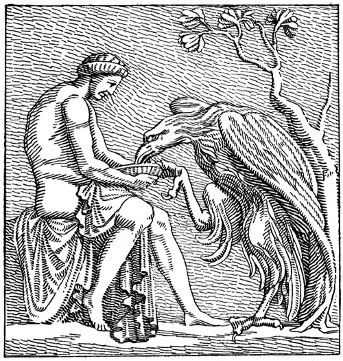 Dieux de la mythologie grecque en plein débat au sommet d'une montagne