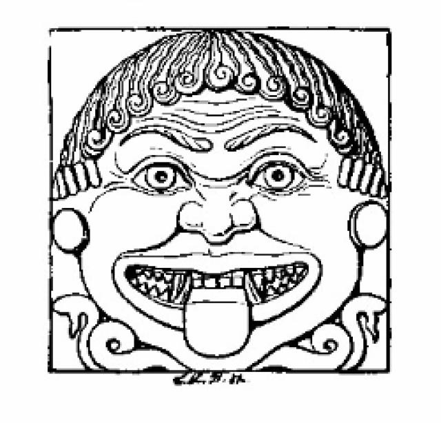 Héros de la mythologie grecque combattant un monstre dans un paysage antique