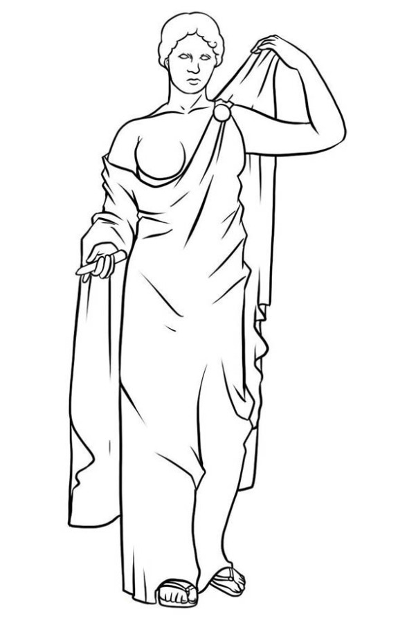 Héros de la mythologie grecque entouré de symboles antiques