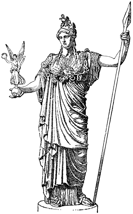 Coloriage de figures mythologiques grecques entourées de motifs symboliques