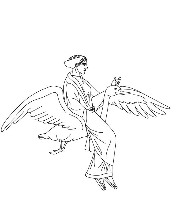 Scène de mythologie grecque avec des personnages et des éléments symboliques