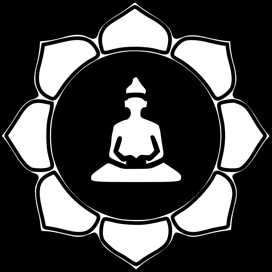 Coloriage d'une scène de mythologie hindoue avec Bouddha en méditation