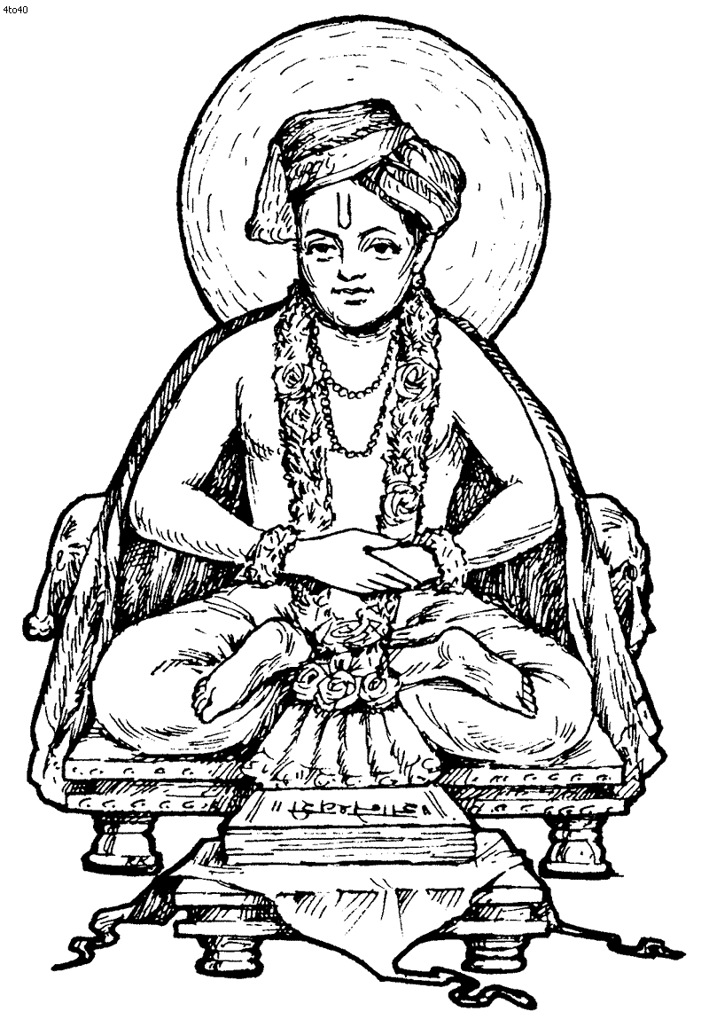 Coloriage de Bouddha méditant entouré de motifs hindous