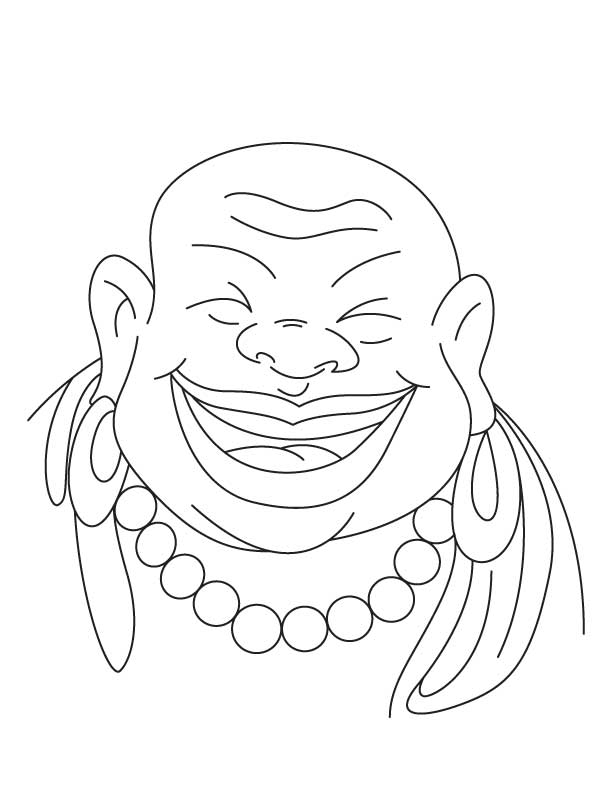 Coloriage de Bouddha entouré de symboles de la mythologie hindoue