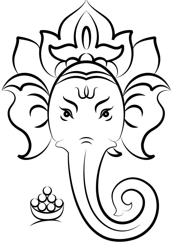 Coloriage de Ganesh, le dieu à tête d'éléphant en pleine méditation Coloriage de Ganesh, le dieu à tête d'éléphant en pleine méditation