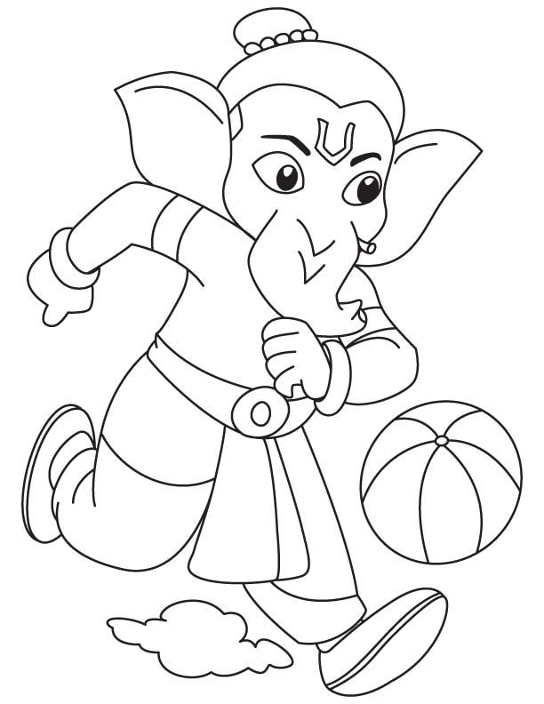 Coloriage de Ganesh, le dieu à tête d'éléphant, dans un cadre décoratif Coloriage de Ganesh, le dieu à tête d'éléphant, dans un cadre décoratif