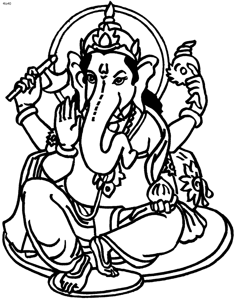 Ganesh en pleine méditation sous un arbre sacré Ganesh en pleine méditation sous un arbre sacré