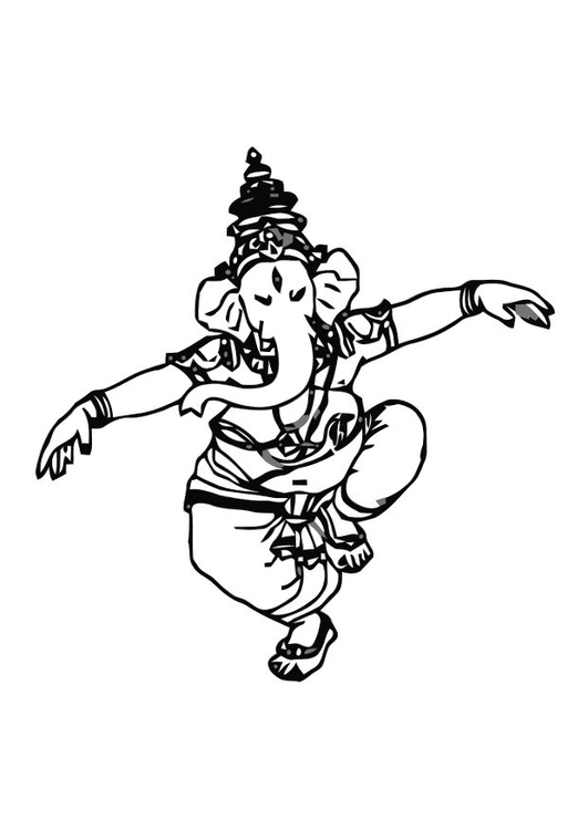 Coloriage de Ganesh entouré de motifs floraux et géométriques Coloriage de Ganesh entouré de motifs floraux et géométriques