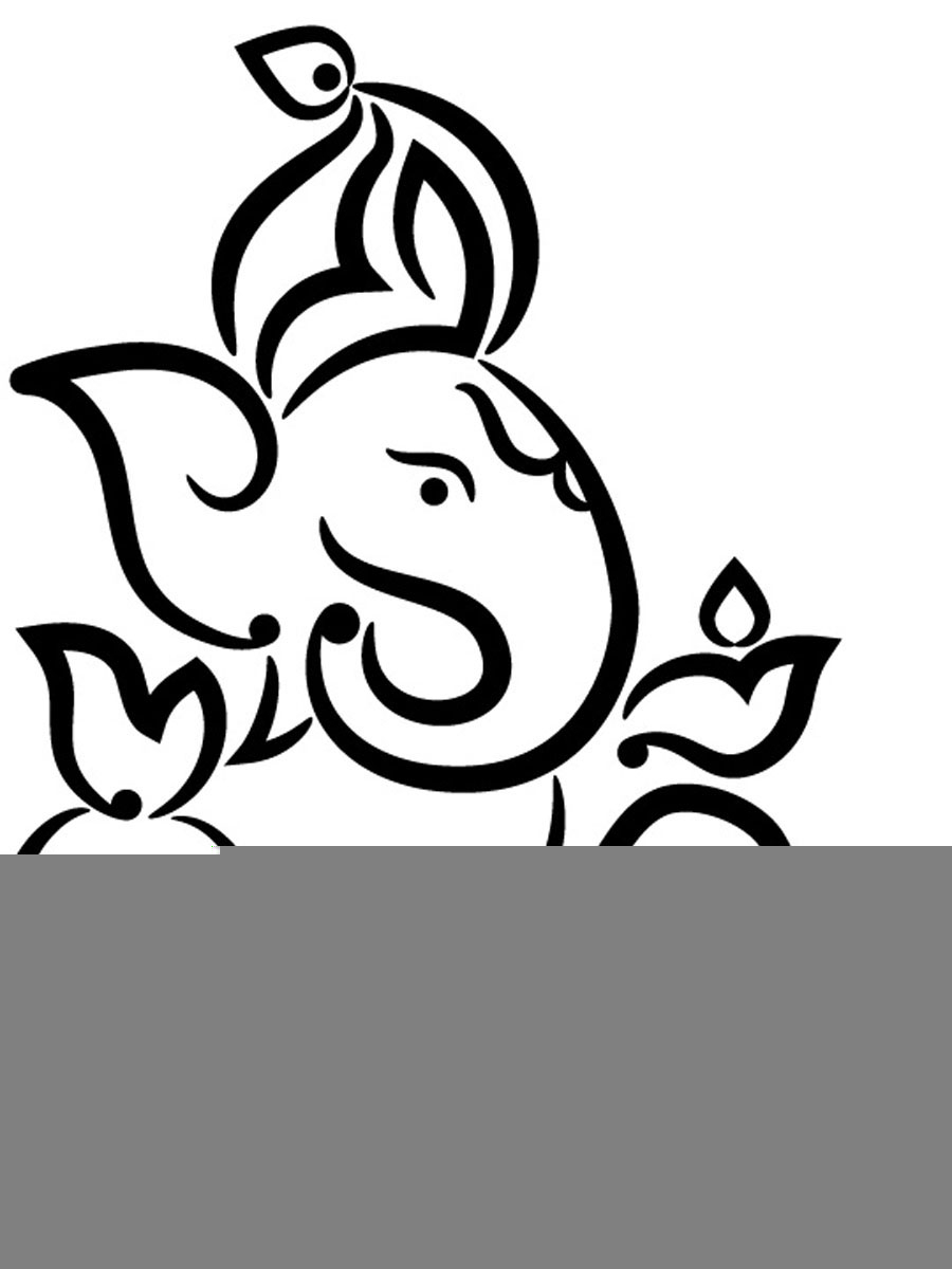 Ganesh dans une posture de méditation entouré de motifs floraux Ganesh dans une posture de méditation entouré de motifs floraux