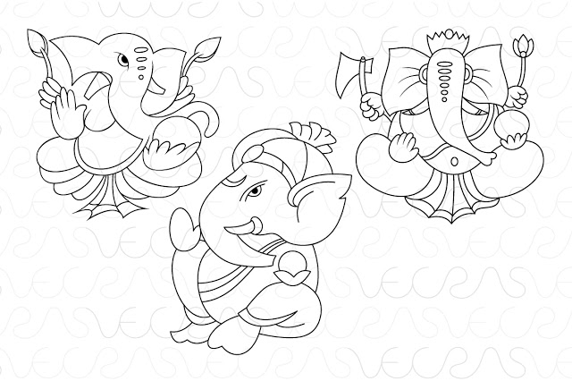 Représentation d'une divinité hindoue entourée de motifs symboliques