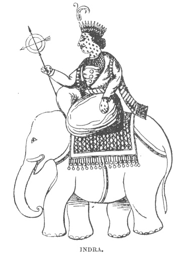 Représentation d'un personnage mythologique hindou en méditation dans un décor symbolique