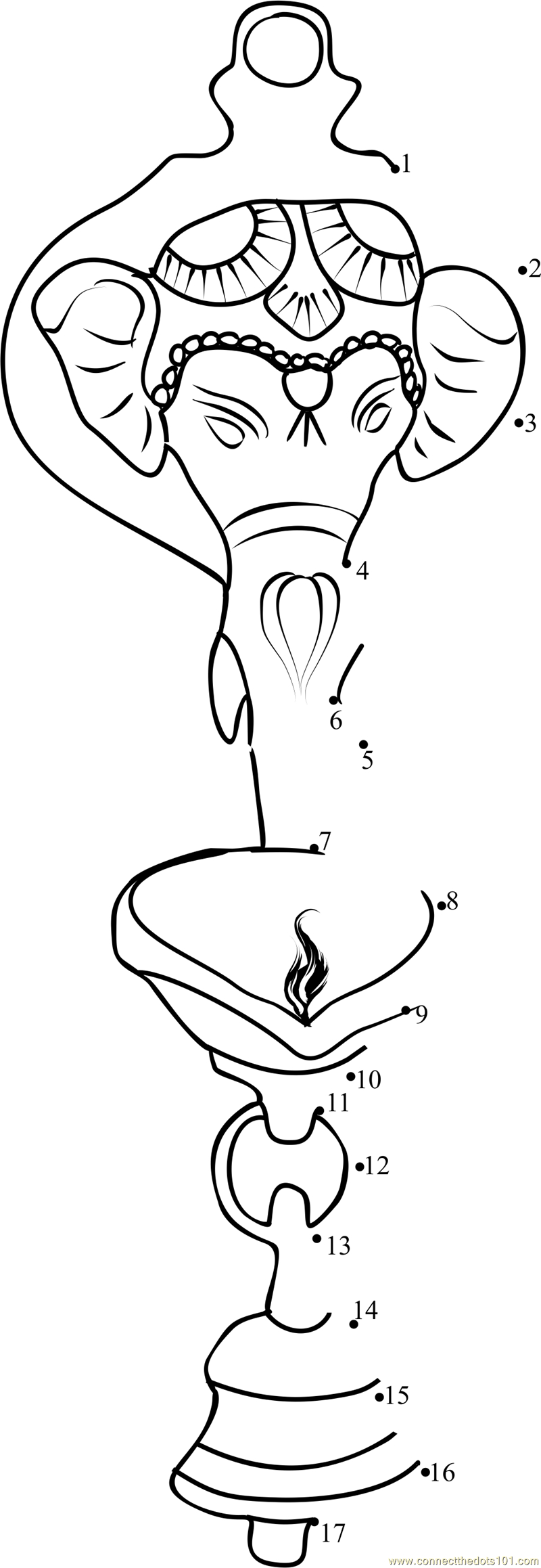 Scène de mythologie hindoue avec divinités et motifs symboliques