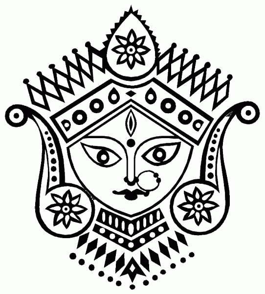 Représentation d'une scène mythologique hindoue avec divinités et éléments naturels