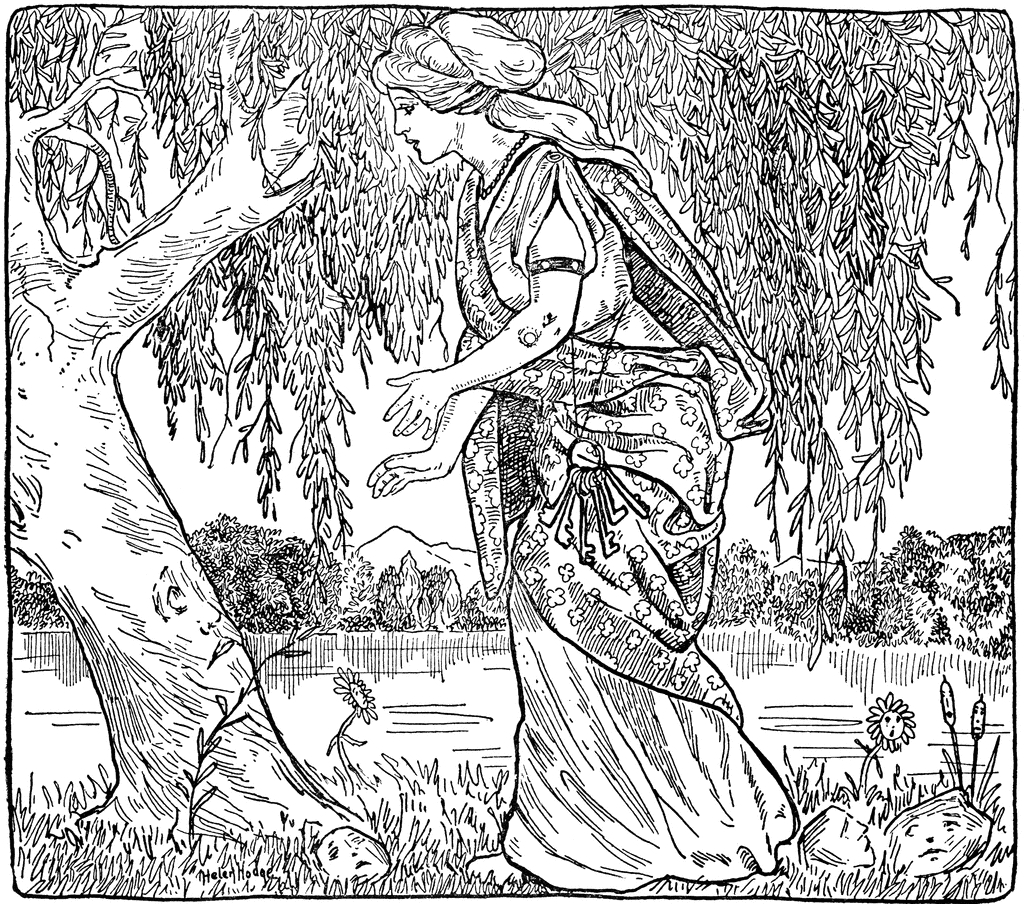 Coloriage d'une scène de mythologie nordique avec des figures mythiques Coloriage d'une scène de mythologie nordique avec des figures mythiques