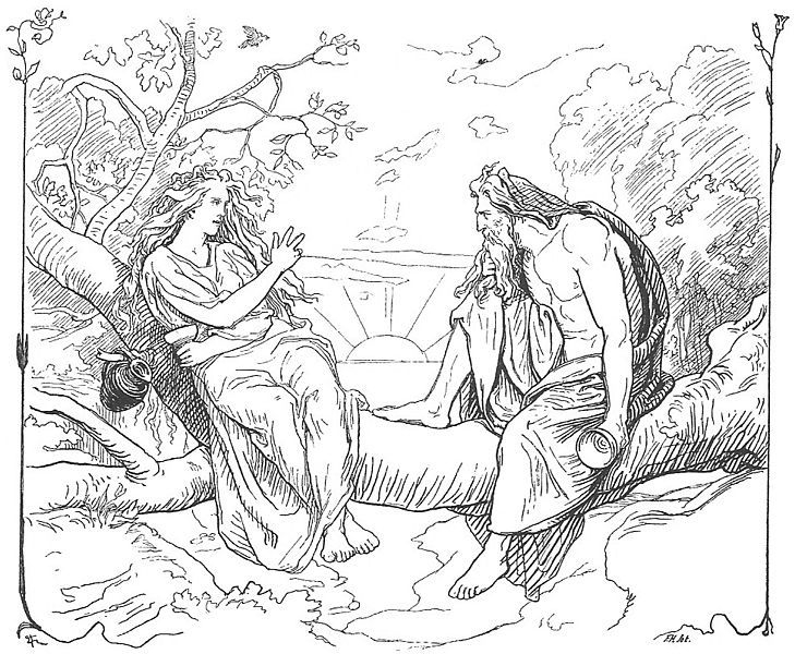 Un coloriage de mythologie nordique avec un guerrier et des symboles Un coloriage de mythologie nordique avec un guerrier et des symboles