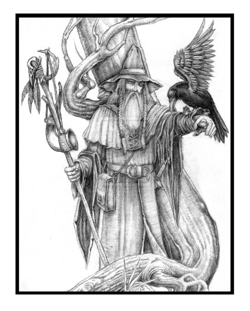 Coloriage de personnages de la mythologie nordique avec des éléments naturels Coloriage de personnages de la mythologie nordique avec des éléments naturels