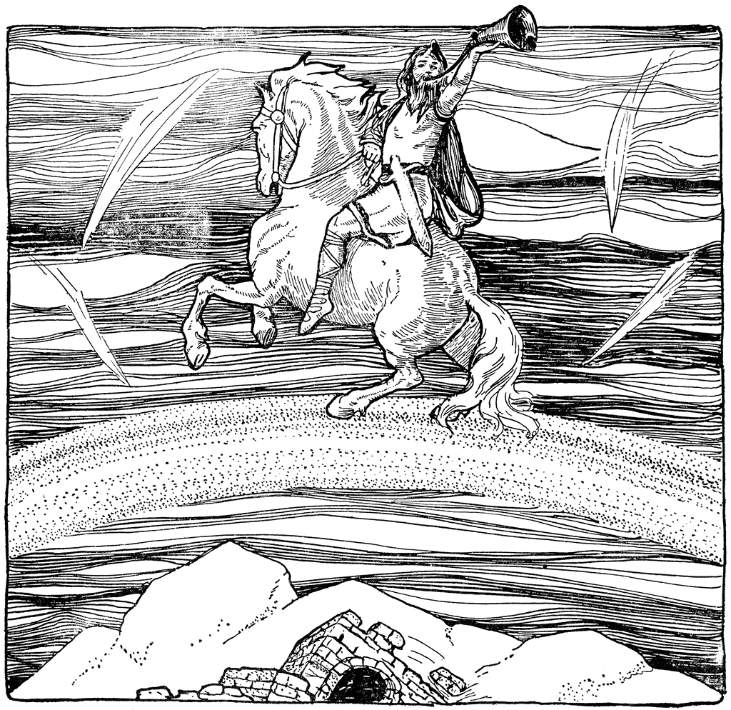 Dieux nordiques en pleine action dans une scène mythologique